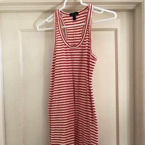 J. Crew orange and white striped racerback cotton dress